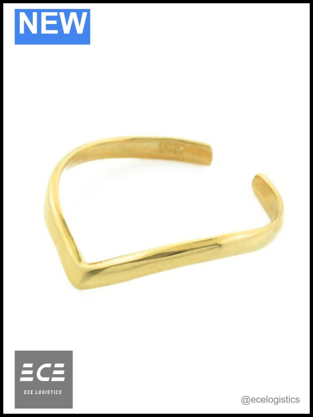 14K Solid Yellow Gold Chevron Stackable Toe Ring